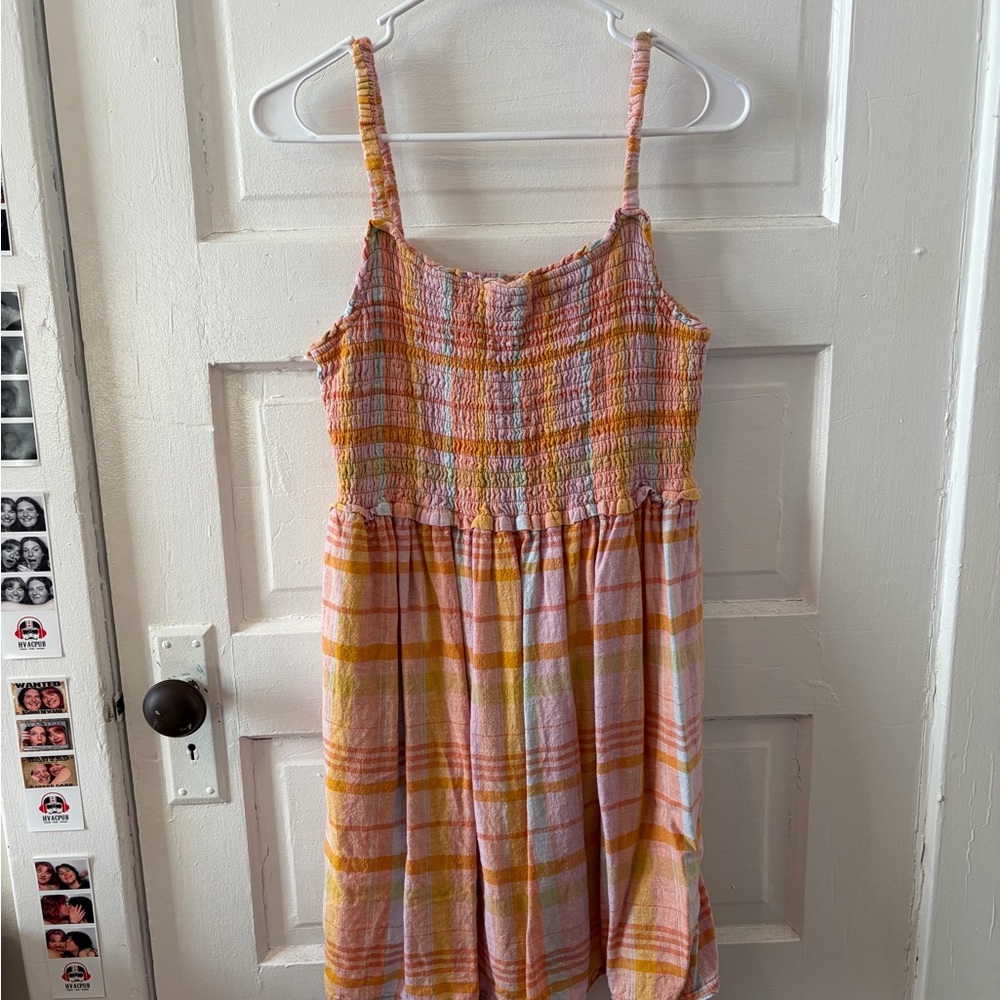 American Eagle Outfitters Pink and Yellow Plaid Women’s Dress